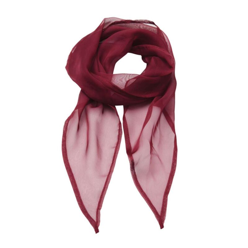 pr740-burgundy-a1 Premier 'COLOURS COLLECTION' PLAIN CHIFFON SCARF - μπορντό