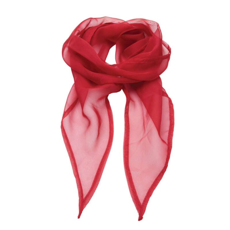 pr740-red-a1 Premier 'COLOURS COLLECTION' PLAIN CHIFFON SCARF - Κόκκινο