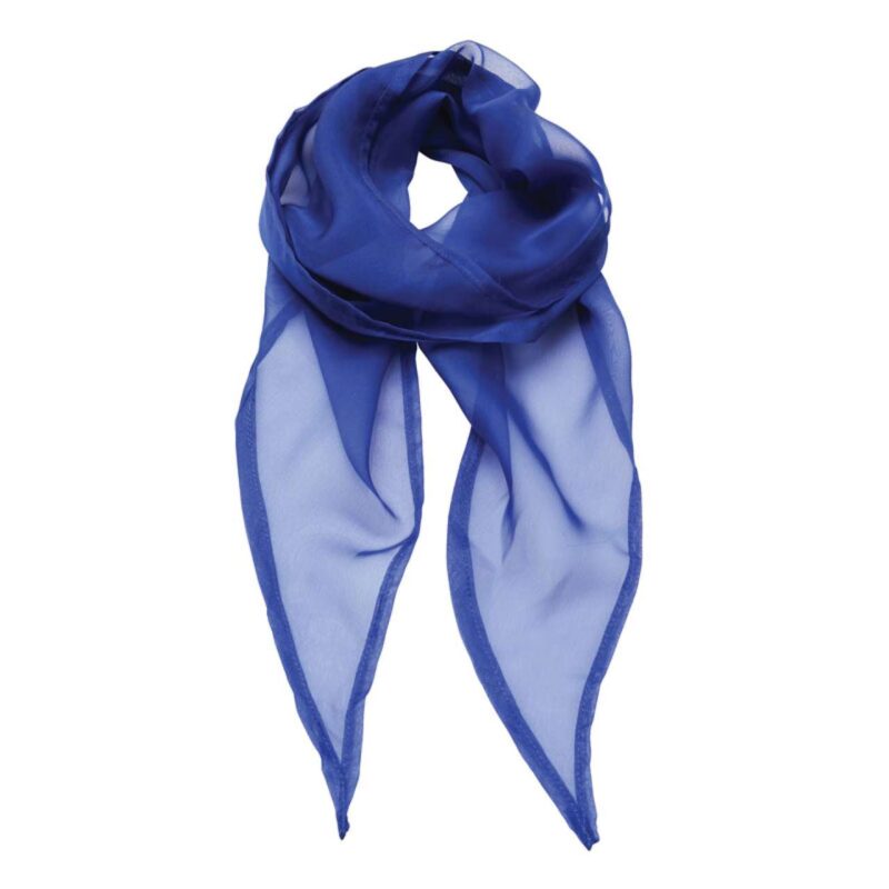 pr740-royal-a1 Premier 'COLOURS COLLECTION' PLAIN CHIFFON SCARF - βασιλικό μπλε
