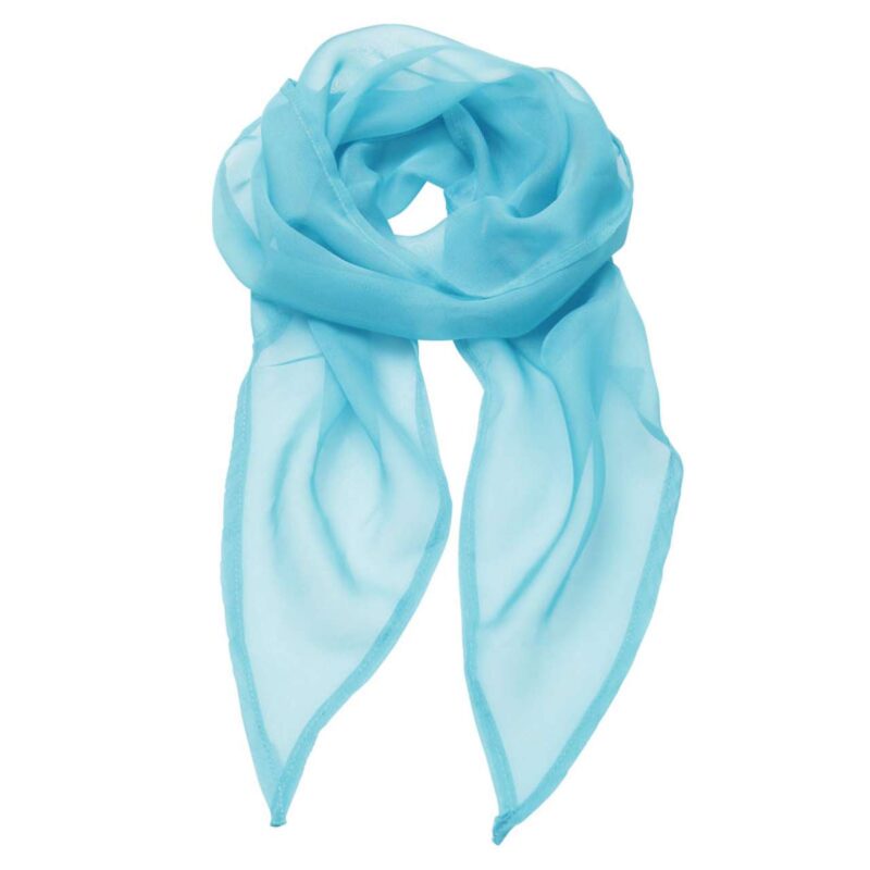 pr740-turquoise-a1 Premier 'COLOURS COLLECTION' PLAIN CHIFFON SCARF - Τυρκουάζ