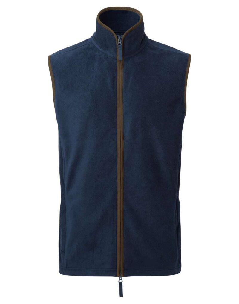 pr803-navybrown-a1 Premier MEN 'ARTISAN' FLEECE GILET - Navy/Brown
