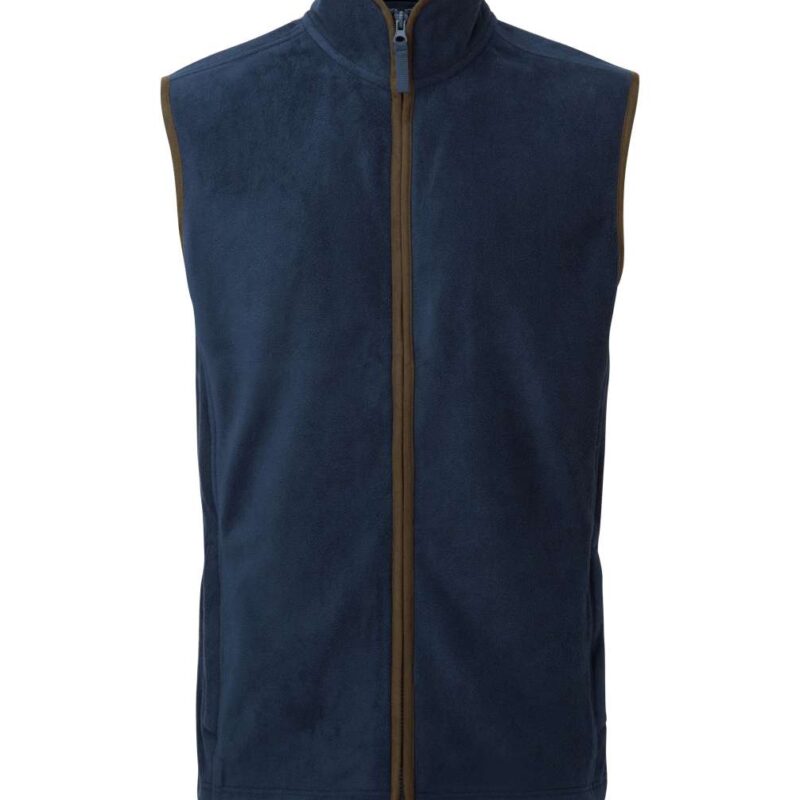 pr803-navybrown-a1 Premier MEN 'ARTISAN' FLEECE GILET - Navy/Brown