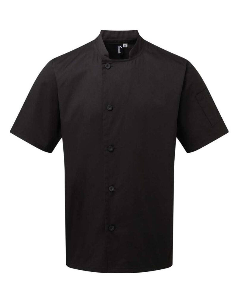 Premier 'ESSENTIAL' SLEEVE SHORT CHEF'S JACKET - Μαύρο