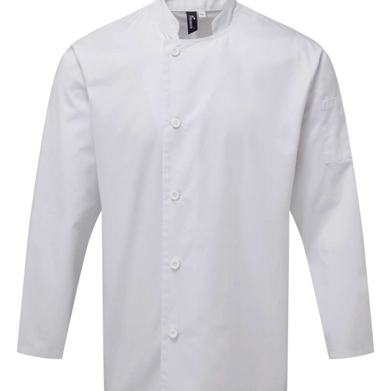 pr901-white-a1 Premier 'ESSENTIAL' LONG SLEEVE CHEF'S JACKET - Λευκό