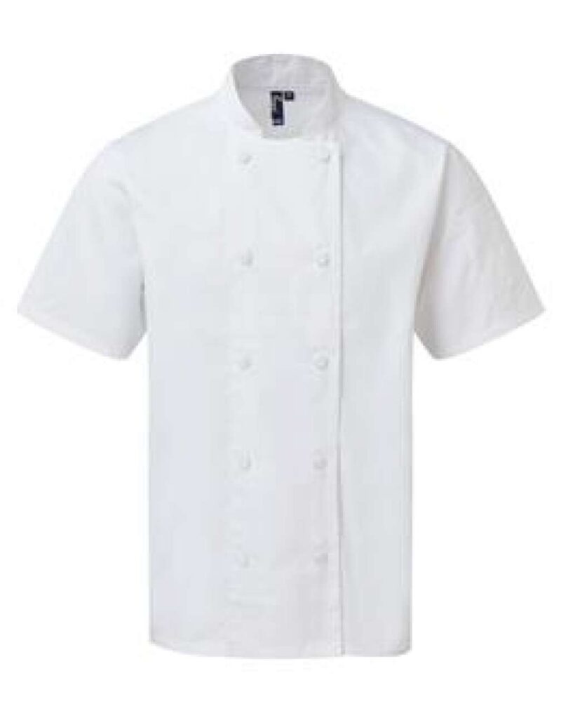 pr902-white-a1 Premier CHEF'S COOLCHECKER® SHORT SLEEVE JACKET - Λευκό