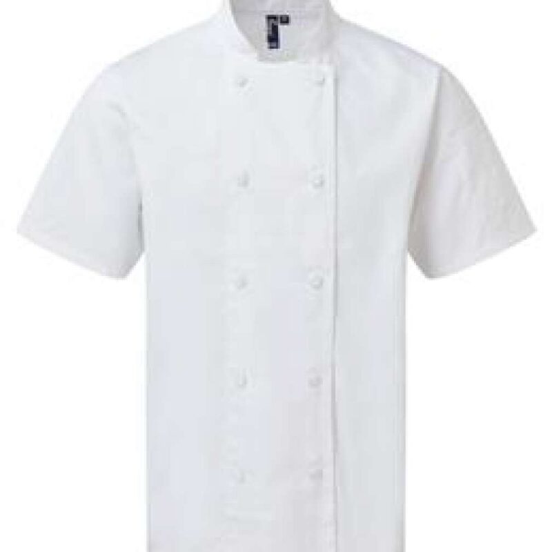 pr902-white-a1 Premier CHEF'S COOLCHECKER® SHORT SLEEVE JACKET - Λευκό