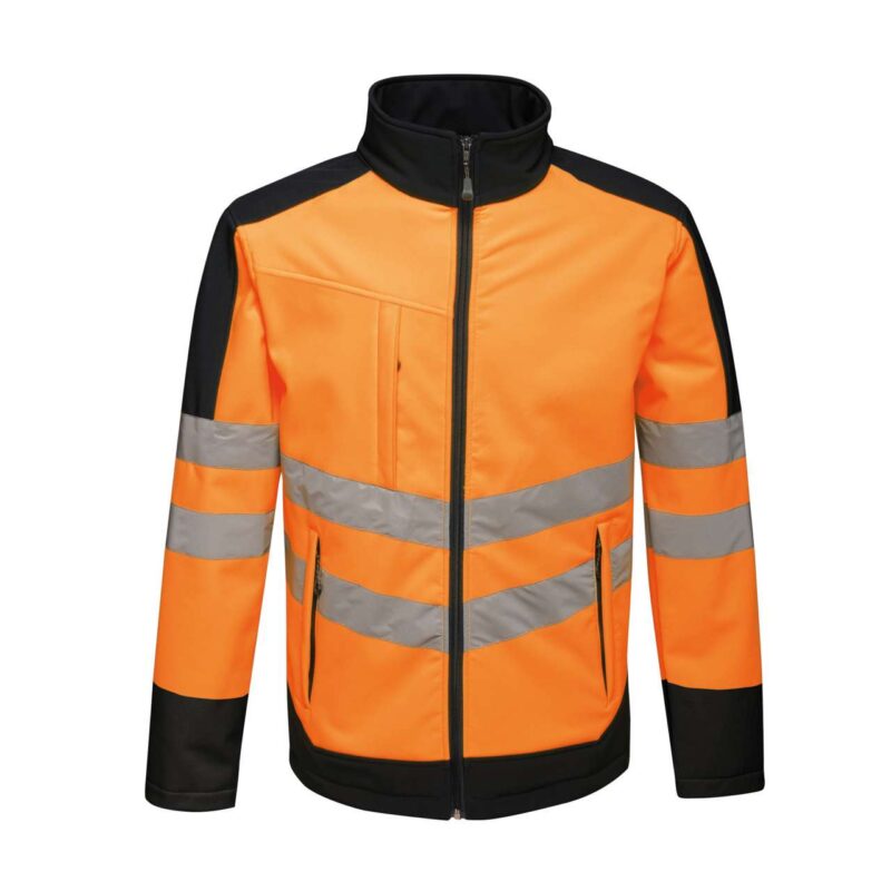 retra625-orange_navy-a1 Regatta HI-VIS PRO 3 LAYER SOFTSHELL - Πορτοκαλί/Ναυτικό