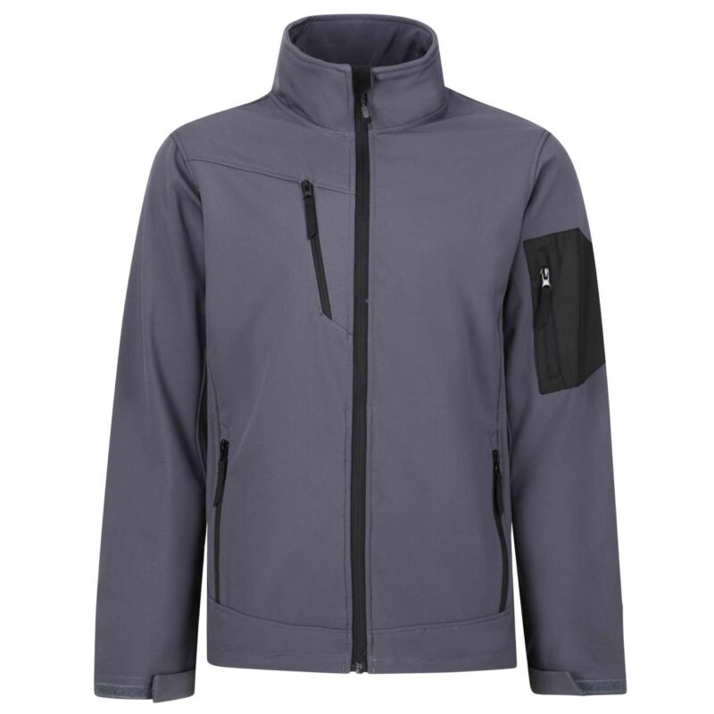 retra674-seal_grey_black-a3 Regatta ARCOLA - 3 LAYER MEMBRANE SOFTSHELL - Γκρι φώκιας/Μαύρο