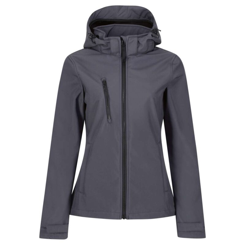 retra702-seal_grey_black-a1 Regatta SOL'S VENTURER 3 LAYER HOODED SOFTSHELL JACKET WOMEN - Γκρι φώκιας/Μαύρο