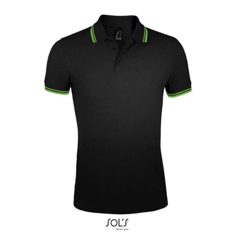 so00577-black_lime-a1 SOL'S PASADENA SHIRT - POLO MEN - Μαύρο και Λευκό