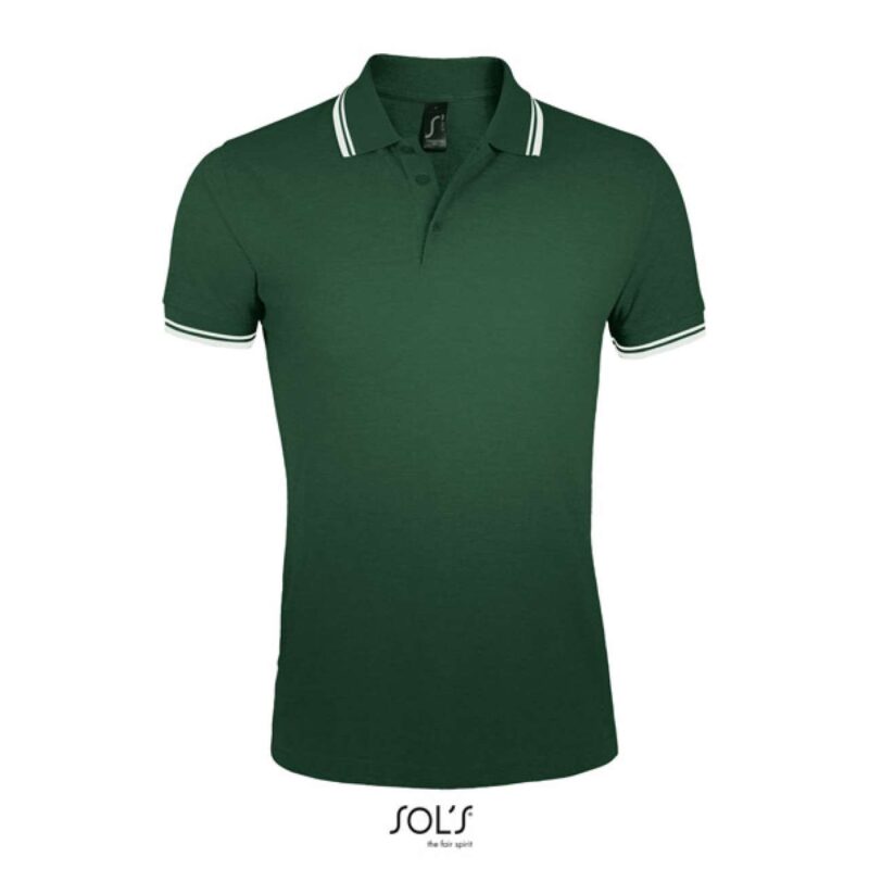 SOL'S PASADENA SHIRT - POLO MEN - Δασικό Πράσινο/Λευκό