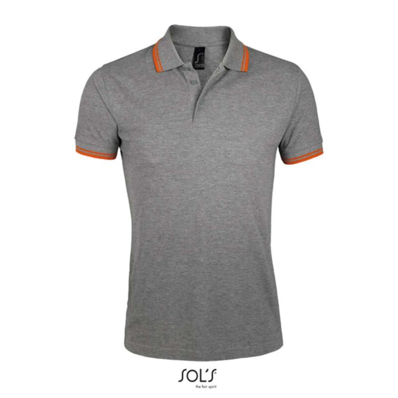 so00577-grey_melangeorange-a1 SOL'S PASADENA SHIRT - POLO MEN - 85% Βαμβάκι/15% Βισκόζη