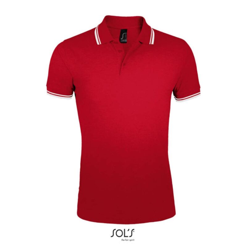 SOL'S PASADENA SHIRT - POLO MEN - Κόκκινο/Λευκό