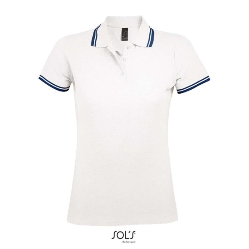 so00578-white_navy-a1 SOL'S Γυναικείο Πόλο - PASADENA SHIRT - Λευκό/Ναυτικό