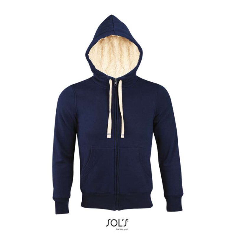 so00584-french_navy-a1 SOL'S SHERPA - UNISEX ZIPPED JACKET WITH SHERPA LINING "SHERPA" LINING - Γαλλικό ναυτικό