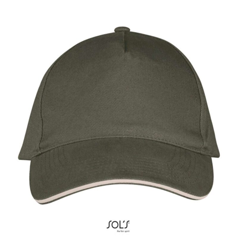 so00594-army_beige-a1 SOL'S BEACH 5 PANEL LONG CAP - χακί/μπεζ