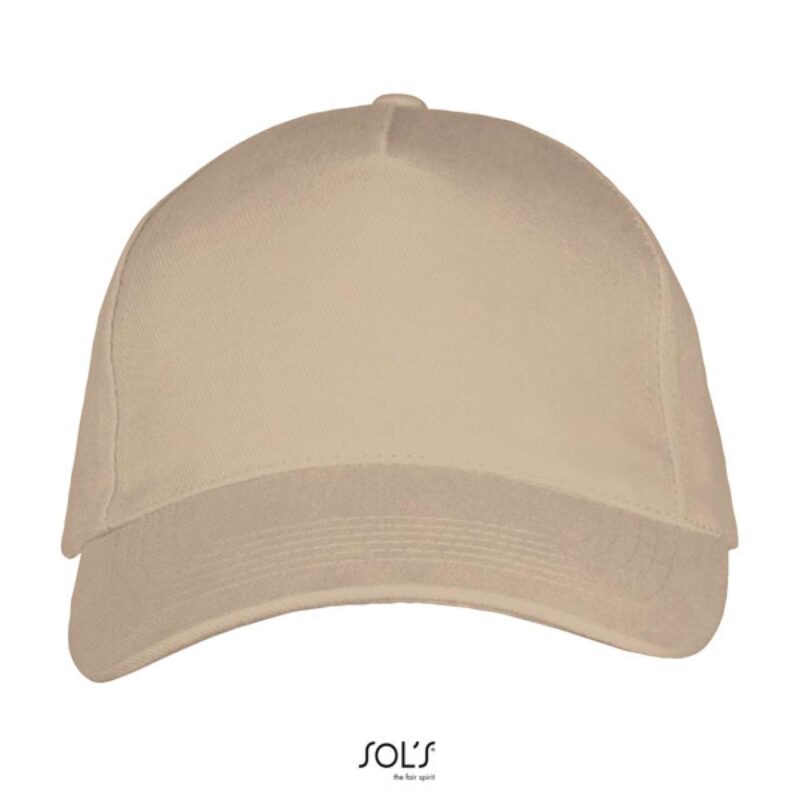 so00594-beige-a1 SOL'S BEACH 5 PANEL LONG CAP - μπεζ