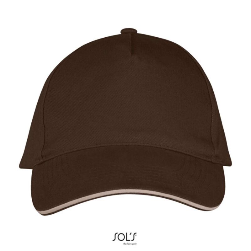 so00594-chocolate_beige-a1 SOL'S BEACH 5 PANEL LONG CAP - σοκολατί/μπεζ