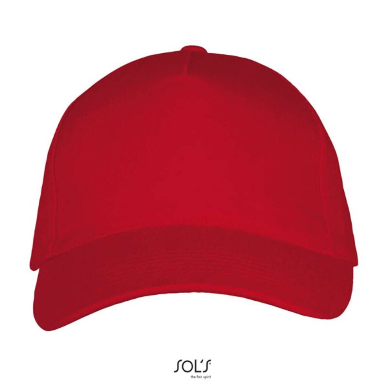 so00594-red-a1 SOL'S BEACH 5 PANEL LONG CAP - Κόκκινο/Λευκό