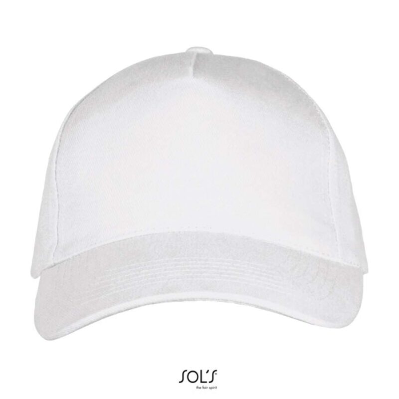 so00594-white-a1 SOL'S BEACH 5 PANEL LONG CAP - Λευκό
