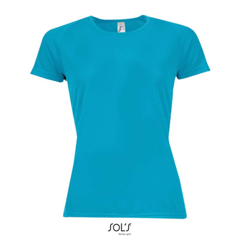 so01159-aqua-a1 SOL'S SPORTY WOMEN - RAGLAN SLEEVED T-SHIRT - Θαλασσί