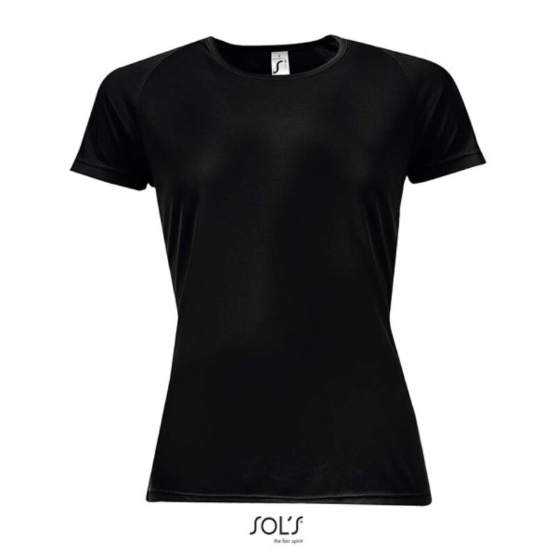so01159-black-a1 SOL'S SPORTY WOMEN - RAGLAN SLEEVED T-SHIRT - Μαύρο