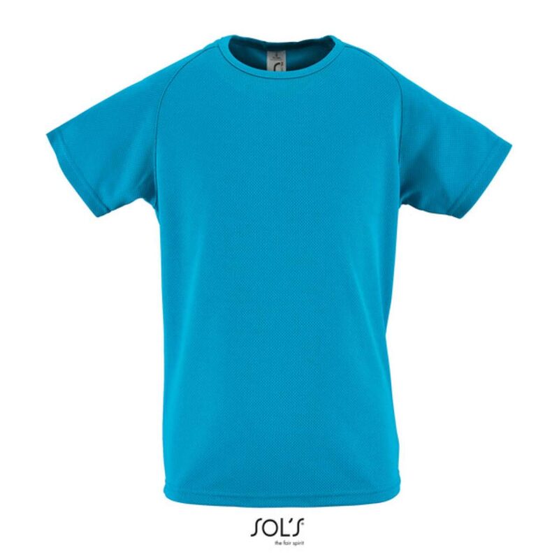 so01166-aqua-a1 SOL'S SPORTY KIDS' - RAGLAN-SLEEVED T-SHIRT - Θαλασσί