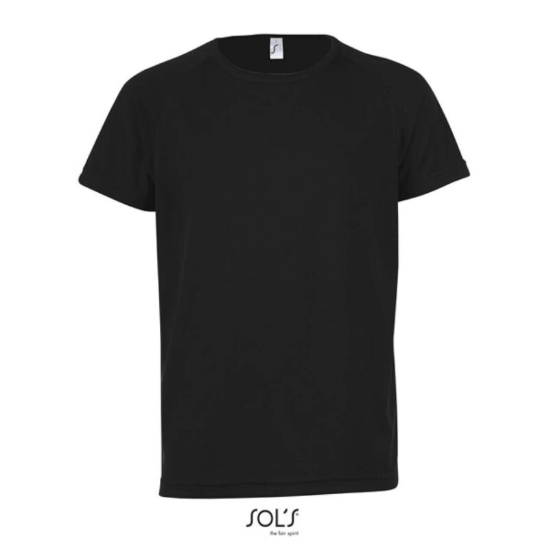 so01166-black-a1 SOL'S SPORTY KIDS' - RAGLAN-SLEEVED T-SHIRT - Μαύρο