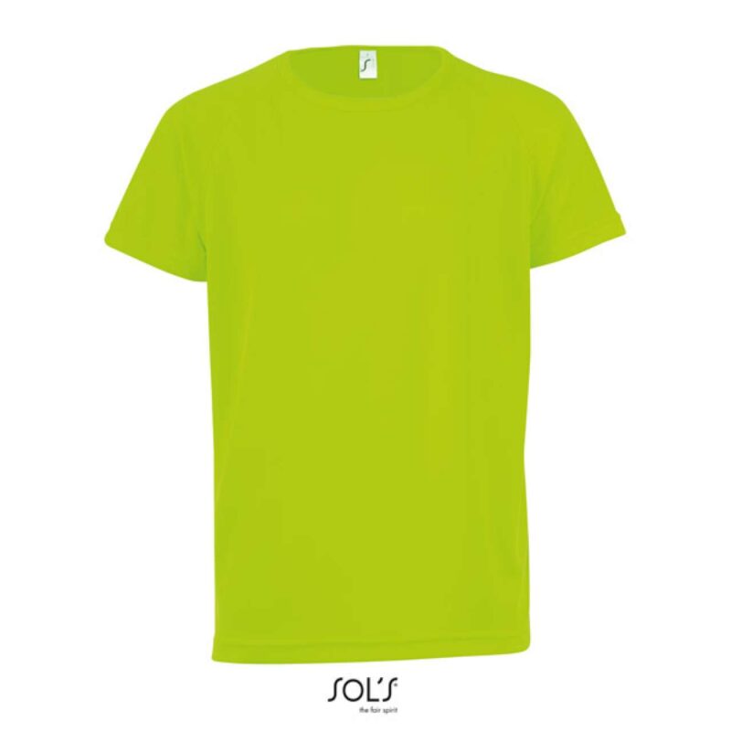 so01166-neon_green-a1 SOL'S SPORTY KIDS' - RAGLAN-SLEEVED T-SHIRT - Νέον Πράσινο