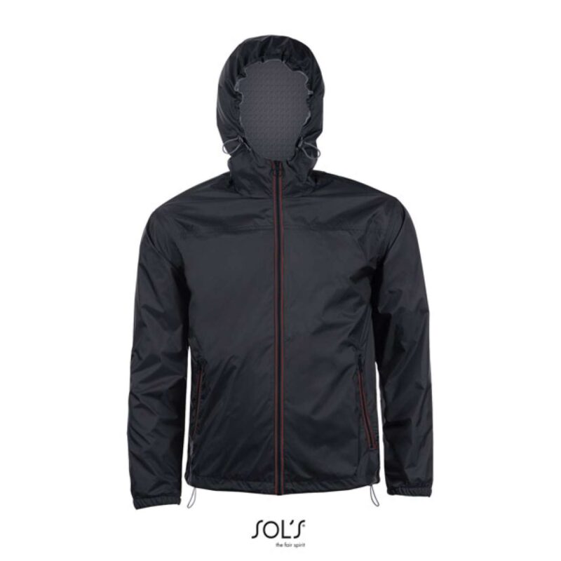 SOL'S SKATE - UNISEX LINED WINDBREAKER - Μαύρο/Σκούρο Γκρι