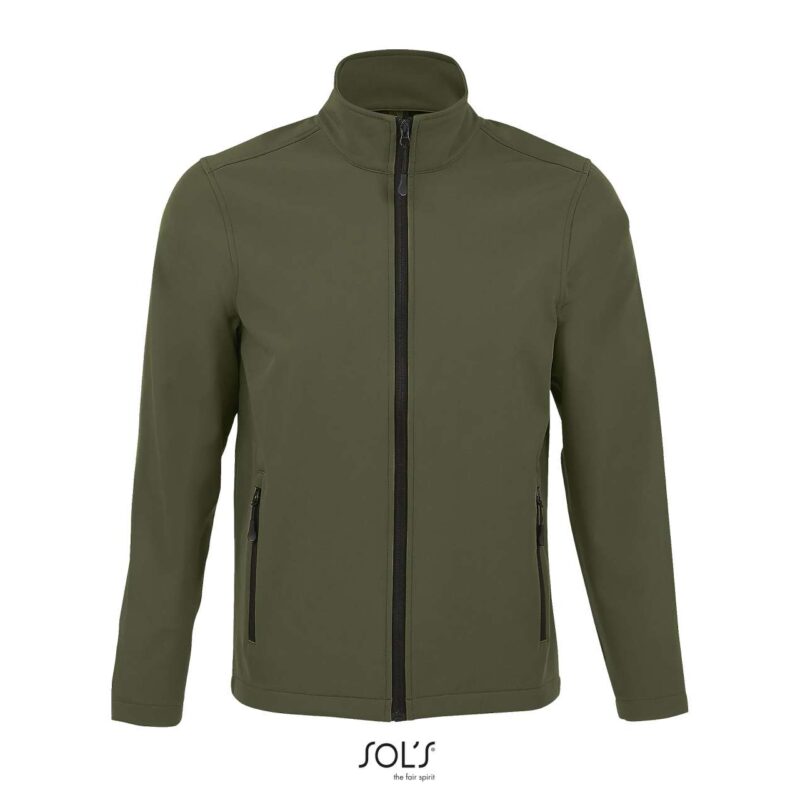 so01195-army-a1 SOL'S RACE MEN - SOFTSHELL ZIP JACKET - χακί
