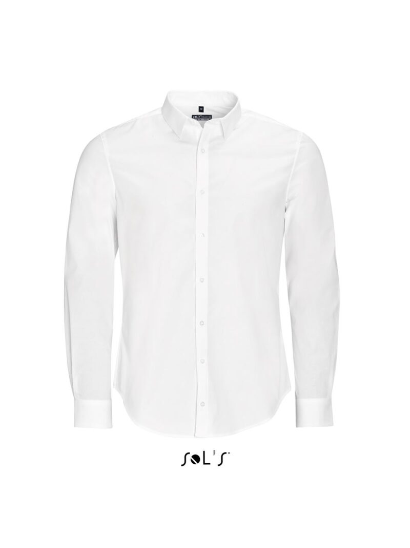 SOL'S BLAKE STRETCH - MEN LONG SLEEVE SHIRT - Λευκό