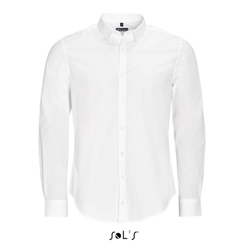 so01426-white-a SOL'S BLAKE STRETCH - MEN LONG SLEEVE SHIRT - Λευκό