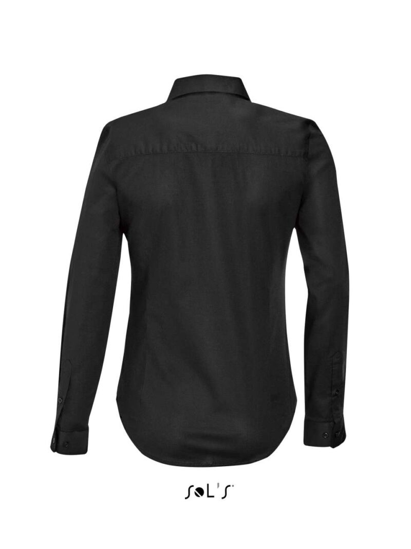 so01427-black-a1 SOL'S BLAKE WOMEN - LONG SLEEVE STRETCH SHIRT - Μαύρο