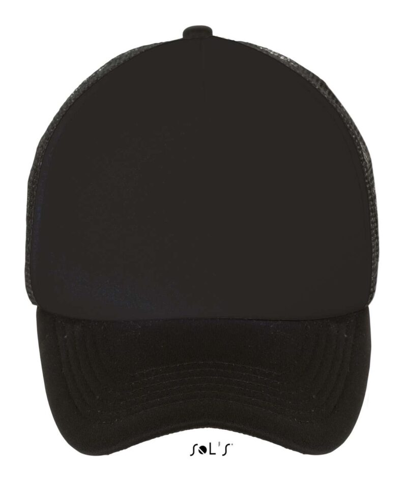 so01668-black-a1 SOL'S BUBBLE - FIVE PANEL MESH CAP - Μαύρο