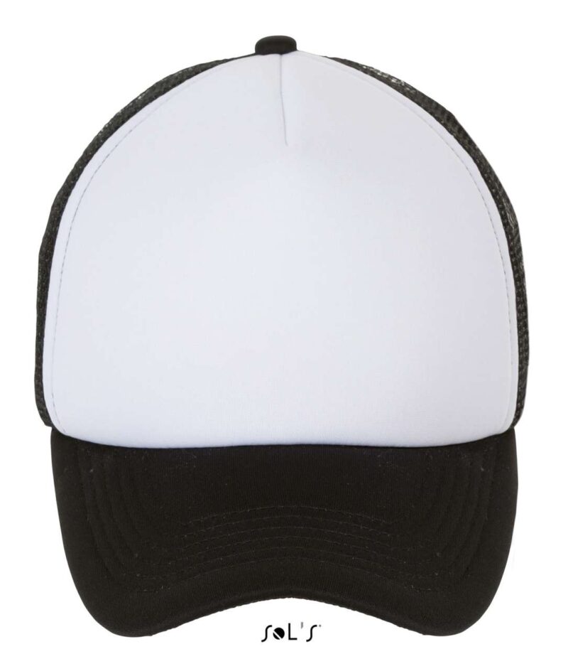 so01668-white_black-a1 SOL'S BUBBLE - FIVE PANEL MESH CAP - Λευκό/Μαύρο