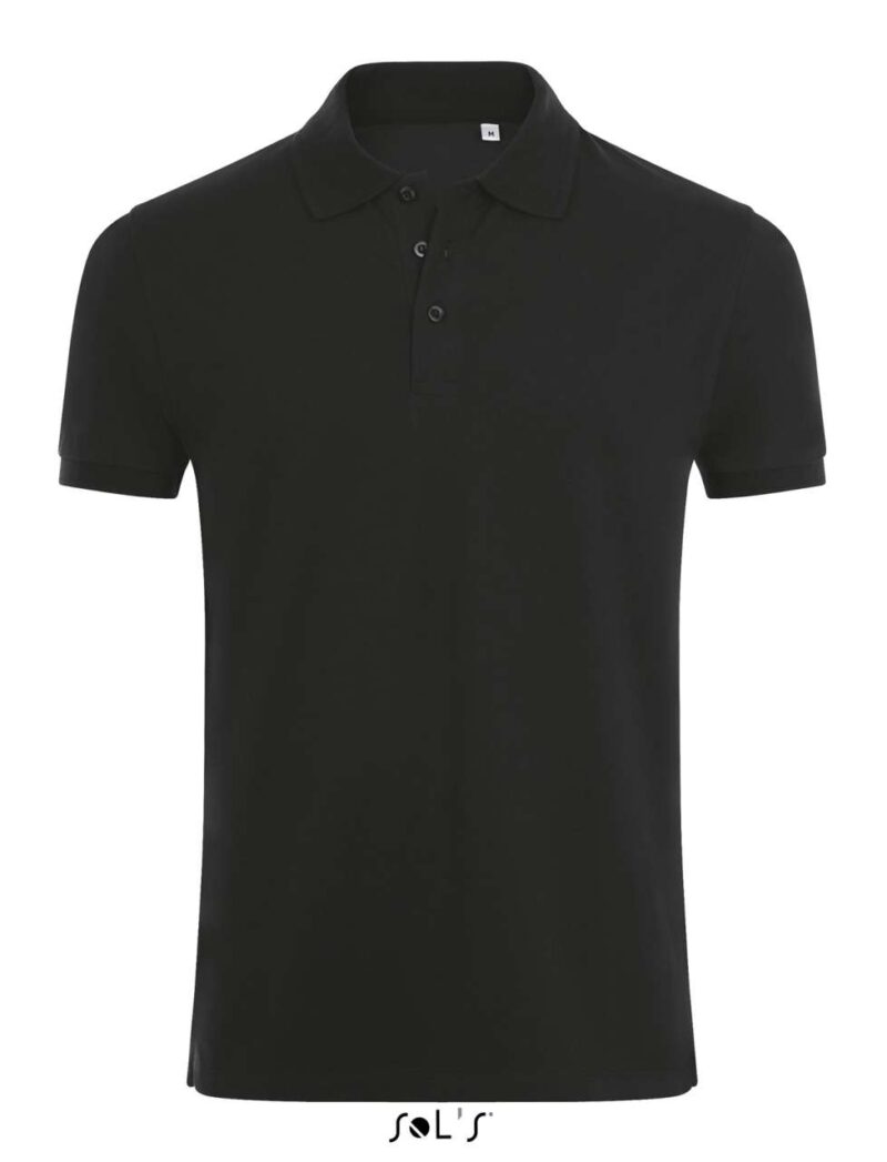 so01708-black-a1 SOL'S PHOENIX MEN - COTTON-ELASTANE POLO SHIRT - Μαύρο