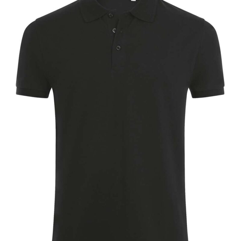 so01708-black-a1 SOL'S PHOENIX MEN - COTTON-ELASTANE POLO SHIRT - Μαύρο