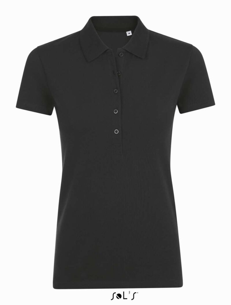 SOL'S PHOENIX WOMEN - COTTON-ELASTANE POLO SHIRT - Μαύρο