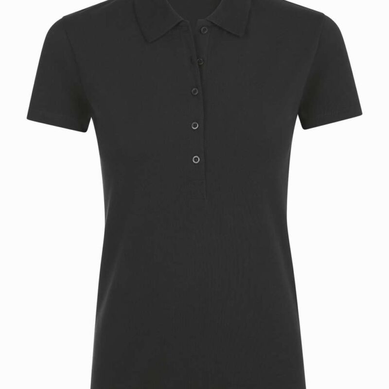 so01709-black-a1 SOL'S PHOENIX WOMEN - COTTON-ELASTANE POLO SHIRT - Μαύρο