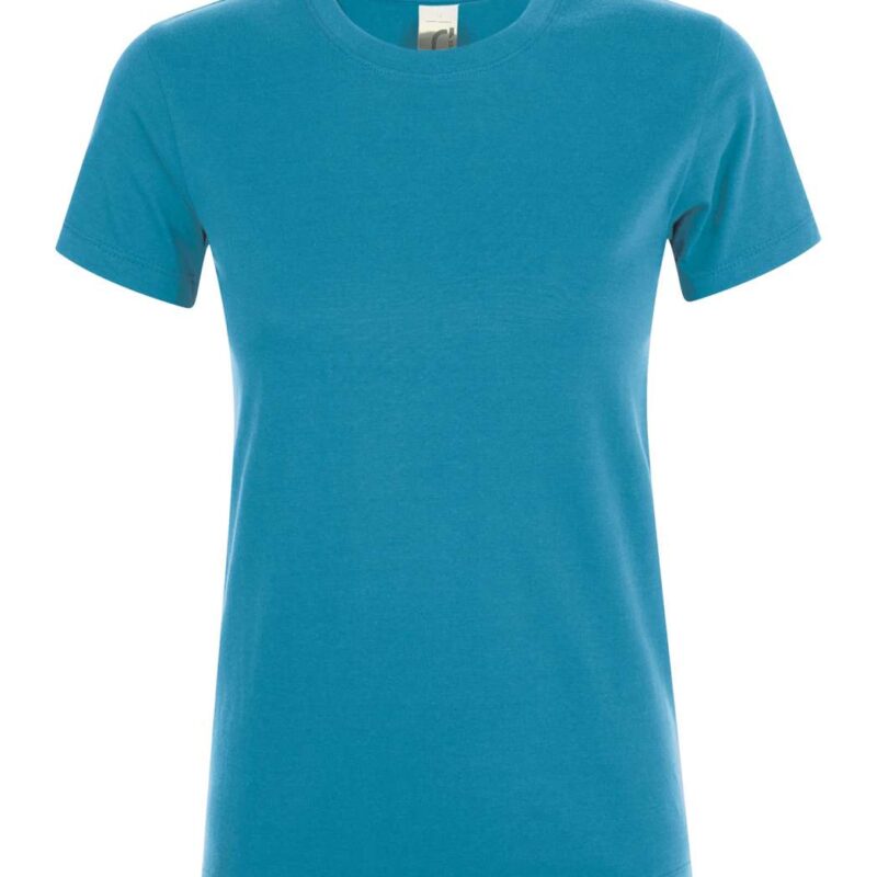so01825-aqua-a1 REGENT SOL'S ROUND - COLLAR WOMEN T-SHIRT - Θαλασσί