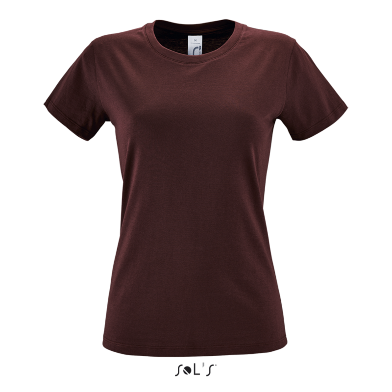 so01825-burgundy-a1 REGENT SOL'S ROUND - COLLAR WOMEN T-SHIRT - μπορντό