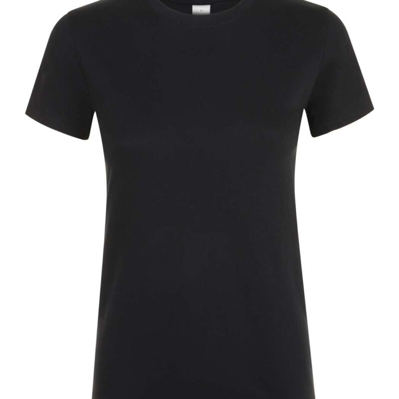 so01825-deep_black-a1 REGENT SOL'S ROUND - COLLAR WOMEN T-SHIRT - Βαθύ Μαύρο