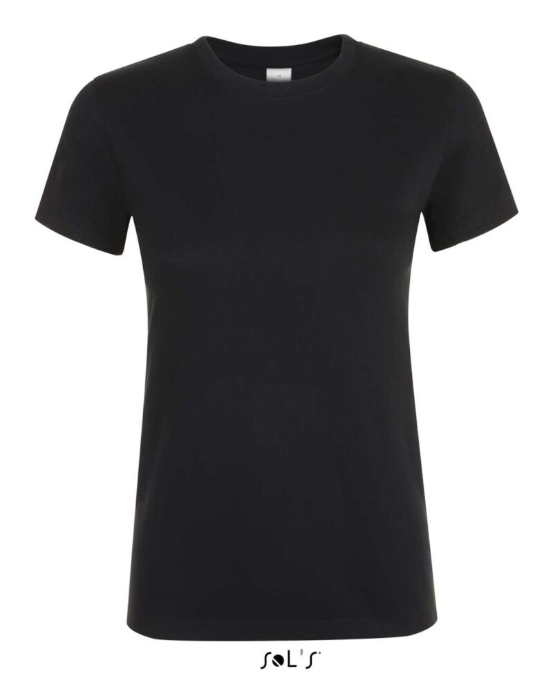 REGENT SOL'S ROUND - COLLAR WOMEN T-SHIRT - Βαθύ Μαύρο