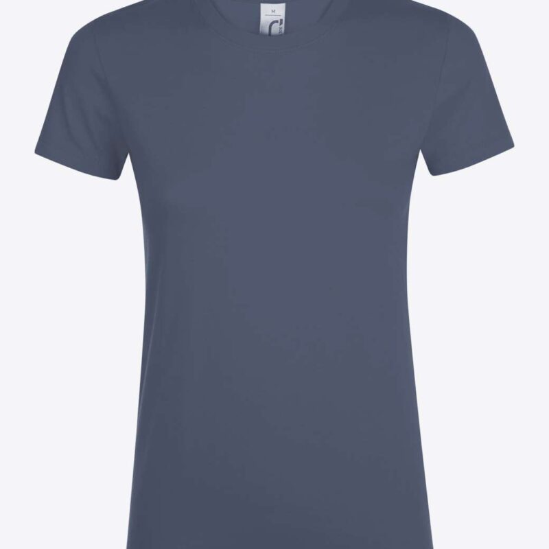 so01825-denim-a1 REGENT SOL'S ROUND - COLLAR WOMEN T-SHIRT - Μπλε μαρίν