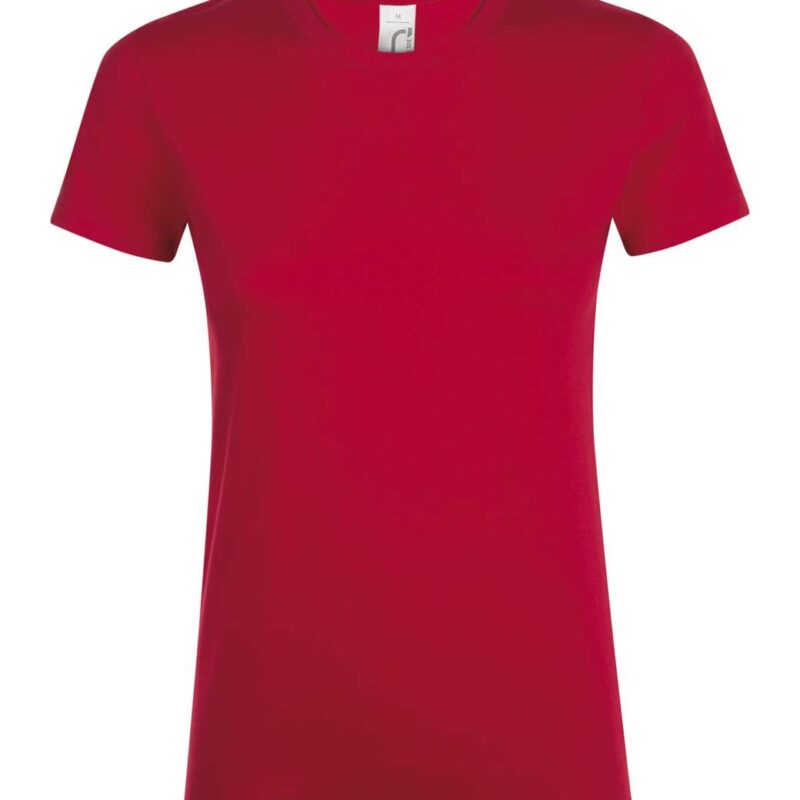 so01825-red-a1 REGENT SOL'S ROUND - COLLAR WOMEN T-SHIRT - Κόκκινο