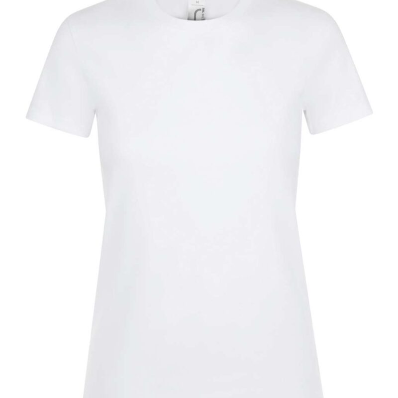 so01825-white-a1 REGENT SOL'S ROUND - COLLAR WOMEN T-SHIRT - Absolute White