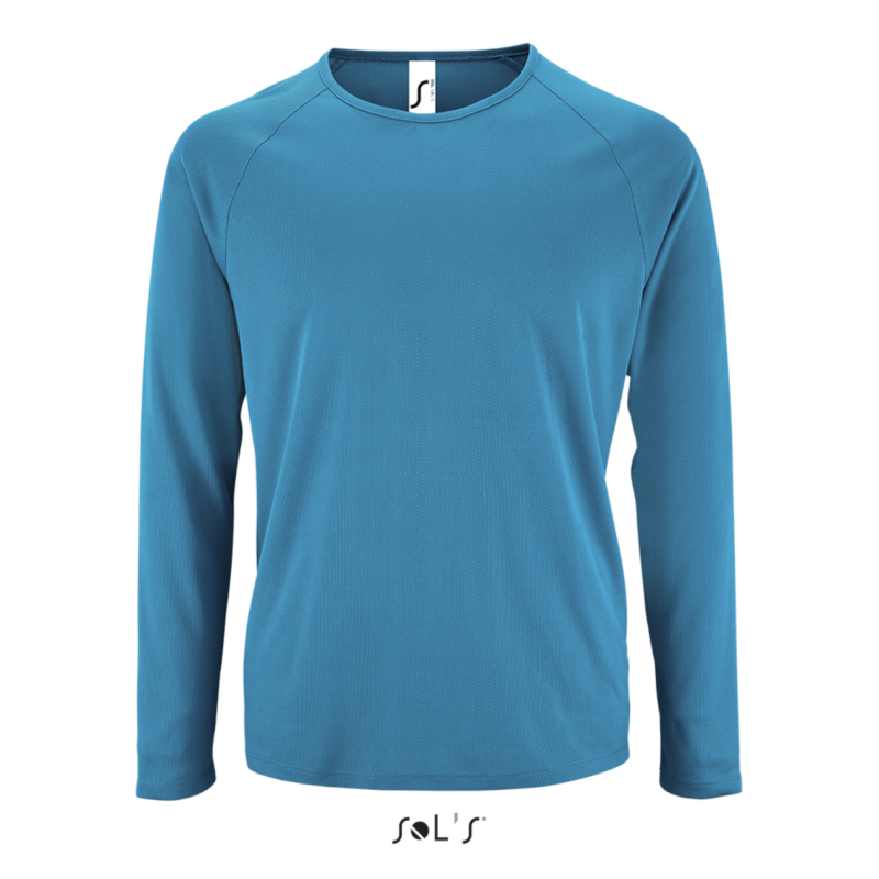 so02071-aqua-a1 SOL'S MEN LONG SLEEVE - T-SHIRT SPORTY SPORTS LSL - Θαλασσί
