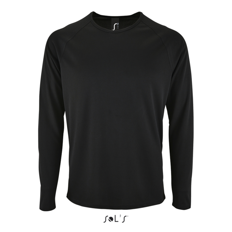 SOL'S MEN LONG SLEEVE - T-SHIRT SPORTY SPORTS LSL - Μαύρο