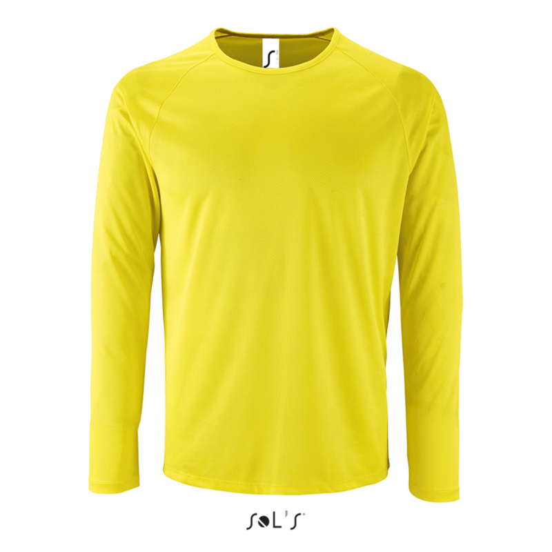 so02071-neon_yellow-a1 SOL'S MEN LONG SLEEVE - T-SHIRT SPORTY SPORTS LSL - Νέον Κίτρινο